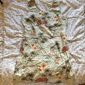 Vintage Tropical Print Sleeveless Dress from Hawaii